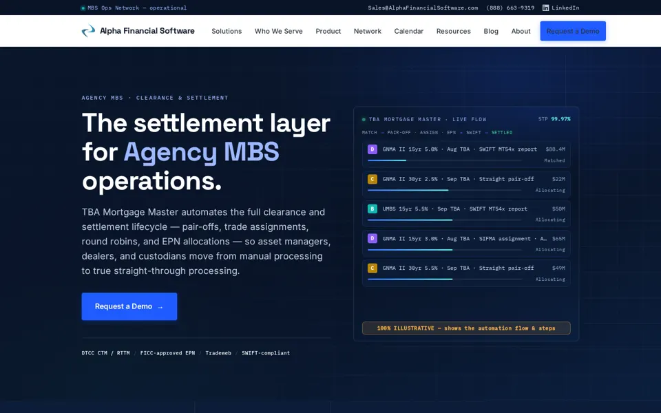 Alpha Financial Software homepage