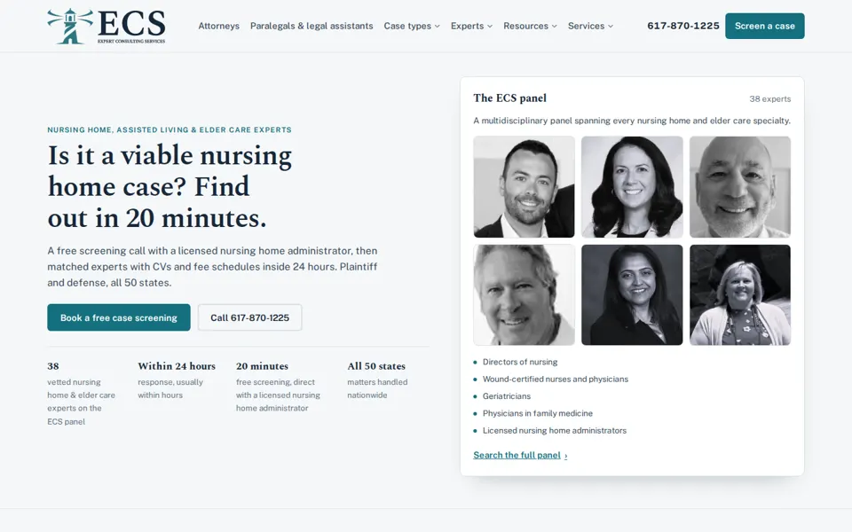 Expert Consulting Services homepage
