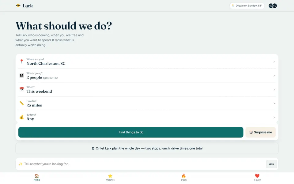 Lark family activity app